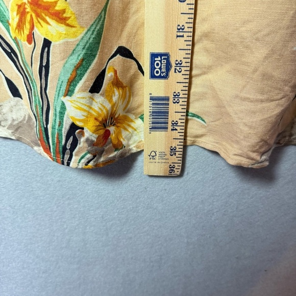 & Other Stories Tropical Flower Print Linen Blend Wrap Mini Dress US size 2 - Picture 11 of 12